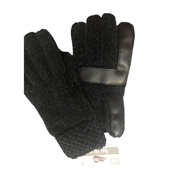 Isotoner Signature Black Chenille Cable-Knit Gloves Sz One Size NWT - Picture 4 of 11